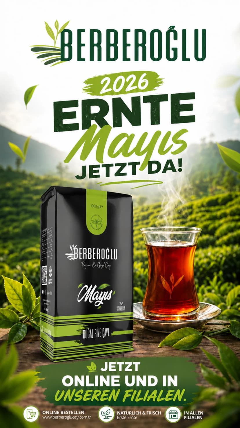 Ernte 2026: Unser Mayıs-Tee ist da — Berberoğlu natürlicher Rize-Tee, jetzt online und in unseren Filialen