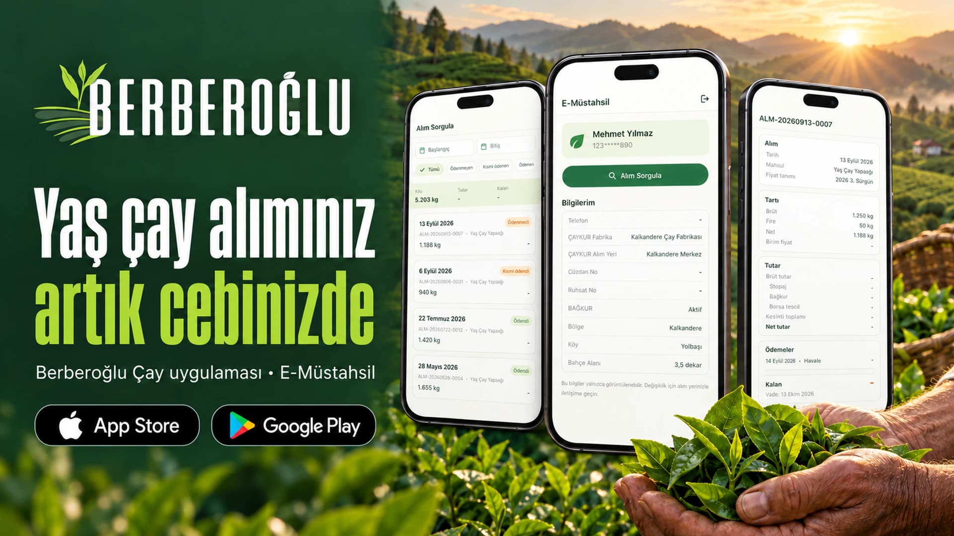 Yaş çay alımınız artık cebinizde: E-Müstahsil